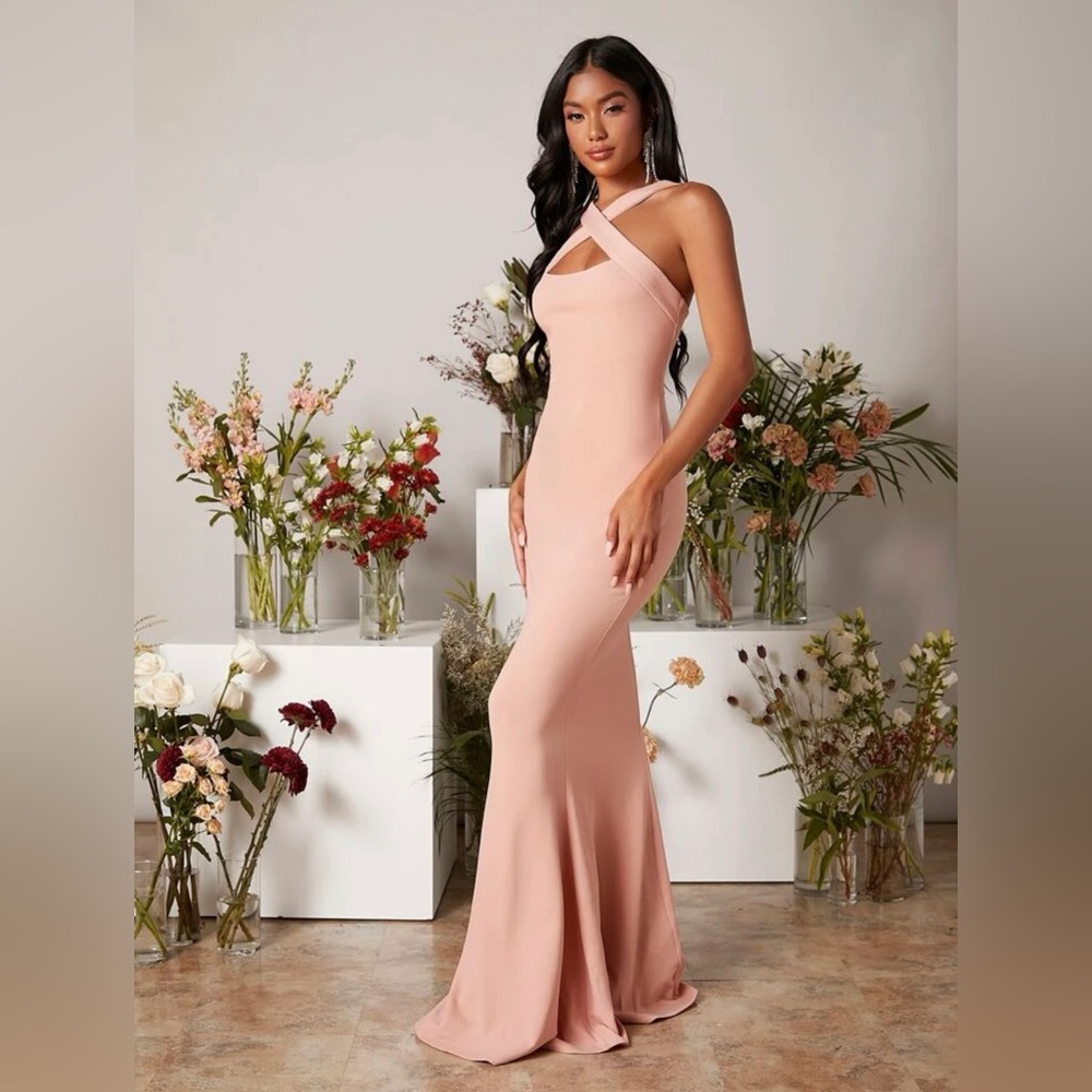 Crisscross Front Mermaid Hem Prom Dress